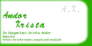 andor krista business card